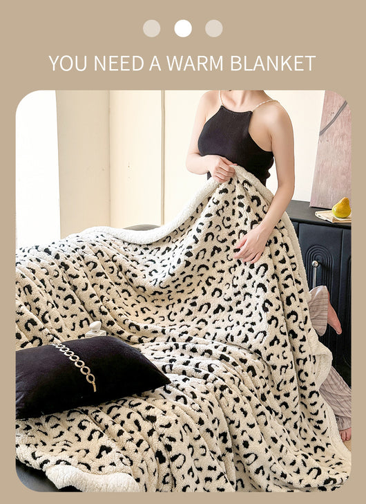 Manta de Tafetán Jacquard Estampado Leopardo Doble Capa - Image 18