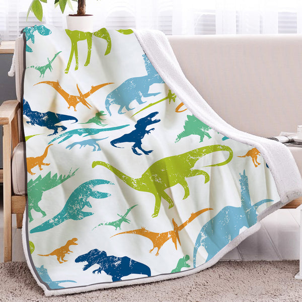 Manta de Lana de Cordero Dinosaurio - Suave, Cálida y Versátil