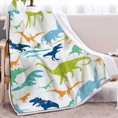 Manta de Lana de Cordero Dinosaurio - Suave, Cálida y Versátil
