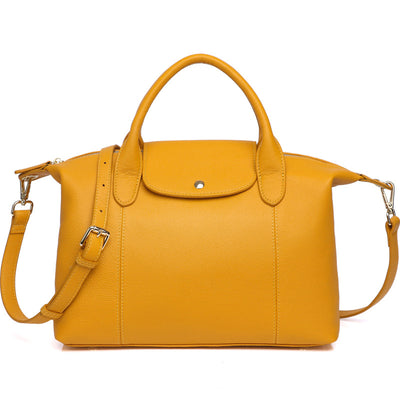 Bolso Boston de Cuero Curtido Grano Grande - Capacidad Amplia Primera Capa - Image 3