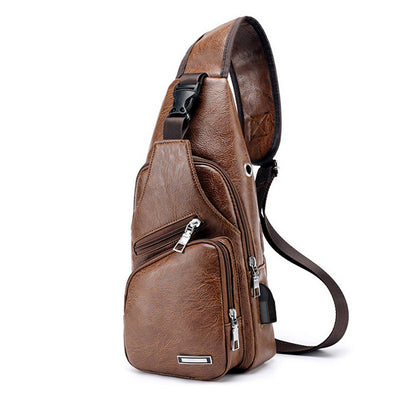 Bolsa Pecho Hombre con Carga USB - Bandolera Diagonal Impermeable - Image 4