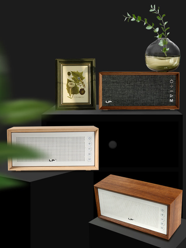 Parlante Bluetooth Retro de Madera con Subwoofer