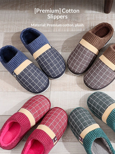 Pantuflas de Algodón para Hombre Invierno - Suela Gruesa Antideslizante - Image 19