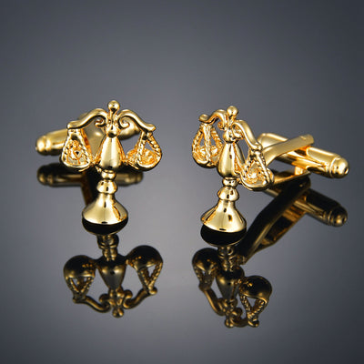 Gemelos Dorados con Iniciales y Hoja de Arce para Hombre - Image 7