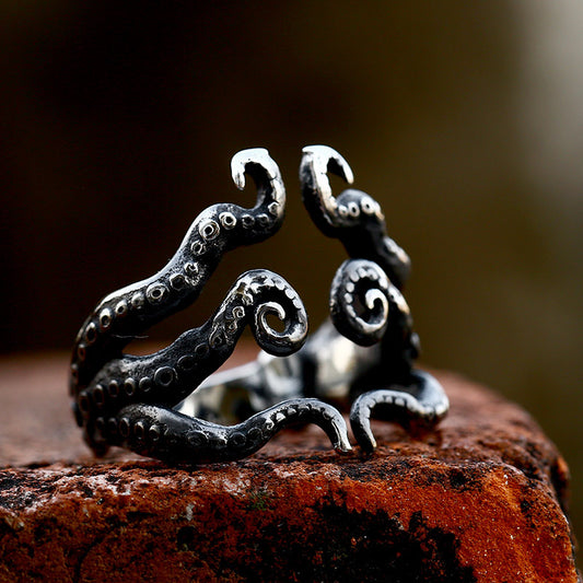 Anillo de Acero Inoxidable Personalizado para Hombre con Diseño Pulpo - Image 2