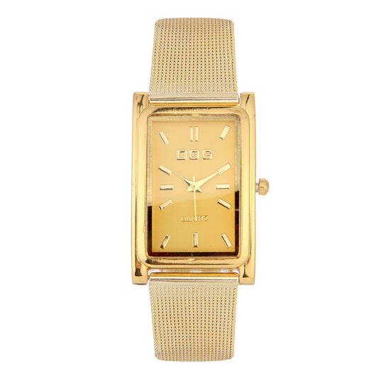 Reloj de Hombre Cuadrado Dorado con Cierre de Pasador y Movimiento de Cuarzo - Image 12