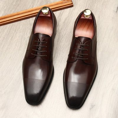 Zapatos de Cuero Legítimo con Punta Cuadrada para Hombre - Image 4