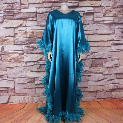 Vestido Africano Suelto de Lujo con Manga Murciélago y Abertura Alta - Image 26