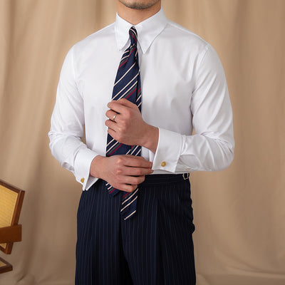 Camisa Ejecutiva de Puño Francés y Cuello Italiano