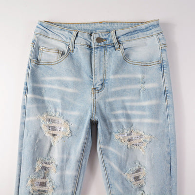 Pantalones Vaqueros Rotos Casual con Elasticidad para Hombre - Image 14