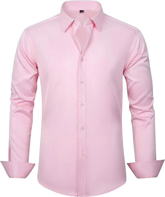 Camisa Elástica de Talla Grande para Hombre de Manga Larga - Image 28