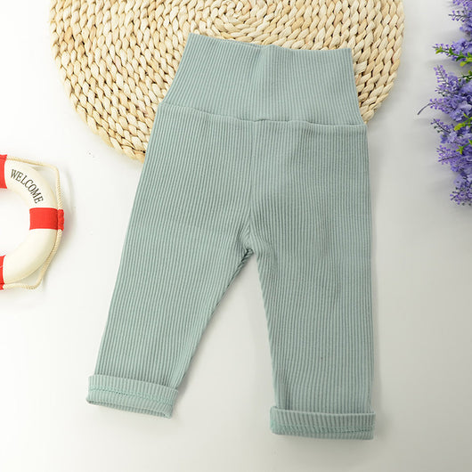 Pantalones de Algodón Liso Cintura Alta para Bebé - Image 16