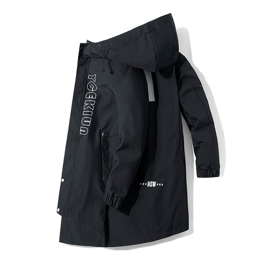 Chaqueta Cortavientos Casual Suelta de Largo Medio para Hombre - Image 3