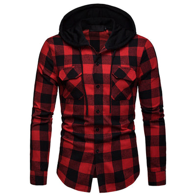Sudadera Casual a Cuadros con Capucha y Mangas Largas para Primavera y Otoño - Image 4