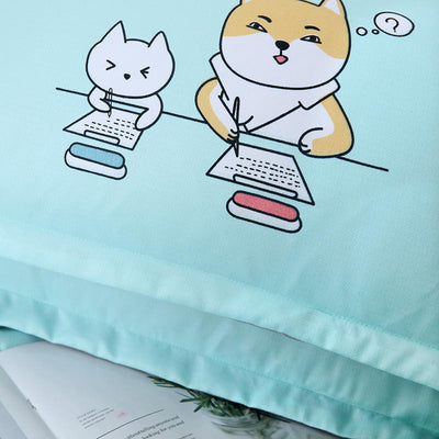 Juego de Cama de Cuatro Piezas Cashmira Vegetal Cepillada con Diseño Cartoon - Image 10