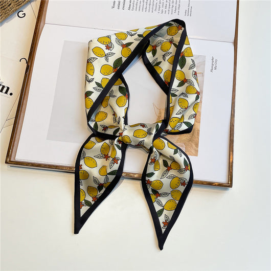 Pañuelo de Seda Estampado con Frutas, Diseño Alargado - Image 12