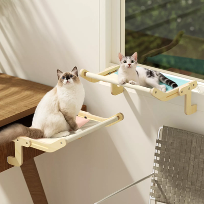 Cama Colgante de Madera Maciza para Gatos - Reposa Ventanal - Image 20