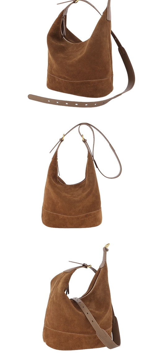 Bolsa Bucket de Ante Retro - Bolso Cómodo y Versátil para Hombro o Bandolera - Image 9