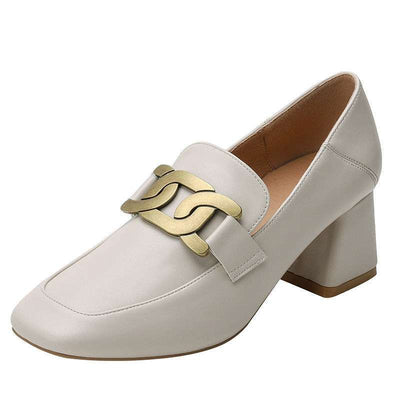 Zapatos de Tacón Grueso en Cuero para Mujer - Versátiles y Cómodos - Image 3
