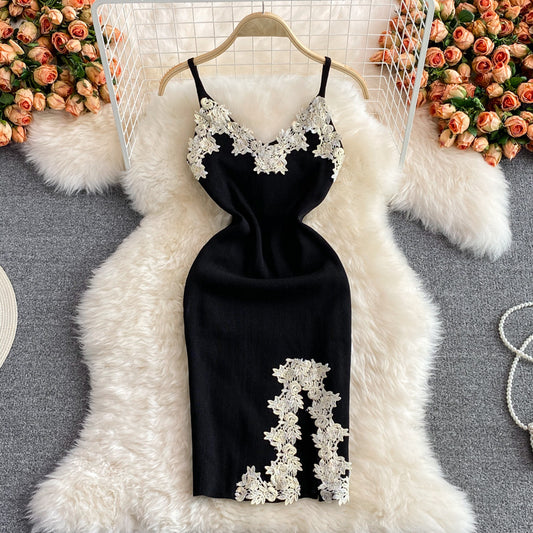 Vestido Tejido Entallado para Mujer con Abertura Lateral