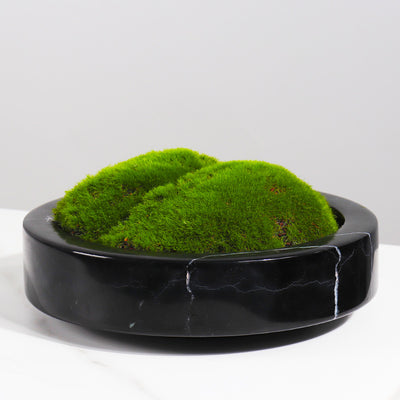 Mesa de Té Chino con Borde de Mármol y Maceta de Flores Eternas Simuladas - Image 3
