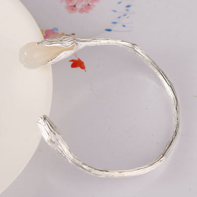 Pulsera de Plata 990 con Tulipán de Cristal Incrustado a Mano - Image 8