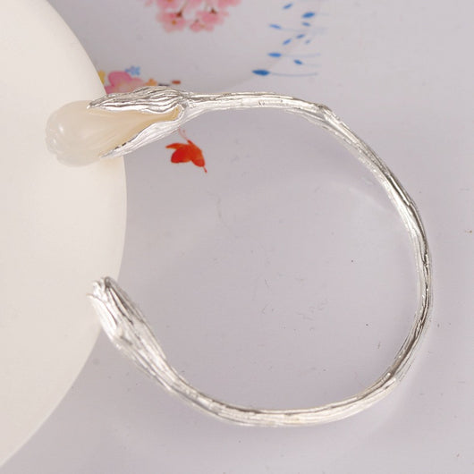Pulsera de Plata 990 con Tulipán de Cristal Incrustado a Mano - Image 8