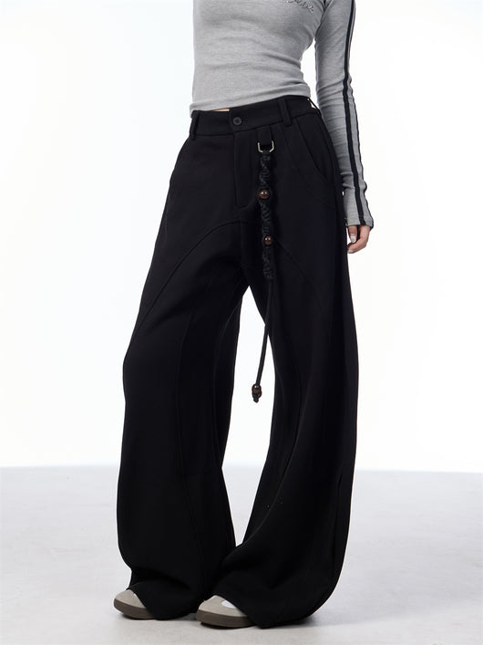 Pantalón de Traje Slim Retro Americano con Efecto Drapeado - Image 6