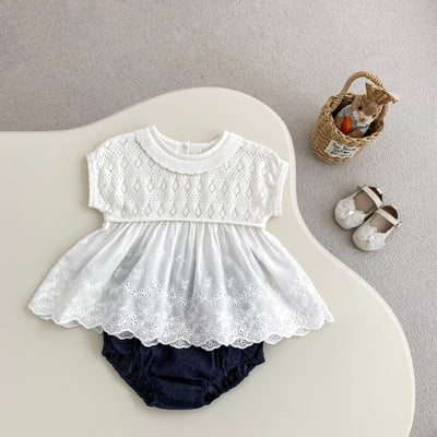 Blusa Tejida Calada sin Mangas con Encaje Flowy - Image 4