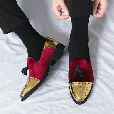 Zapatos de Cuero Puntiagos Dorados para Hombre - Estilo Coreano Británico - Image 3