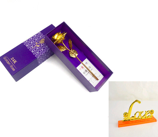 Conjunto de Rosas Doradas Luminosas 24K - Image 41