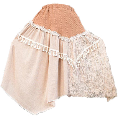 Falda Irregular con Encaje Dulce y Costura Delicada - Image 5