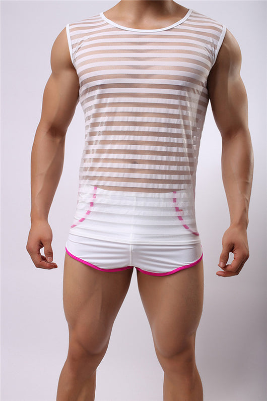 Chaleco Deportivo Rayas Elástico Cuello Redondo - Image 16