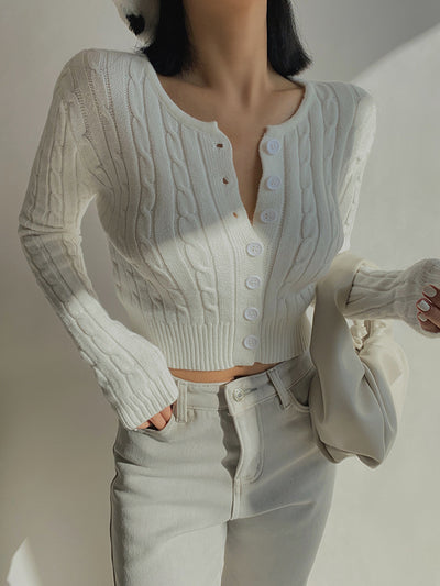 Cardigan Retro de Cintura Alta y Manga Larga - Estilo Europeo y Americano - Image 5