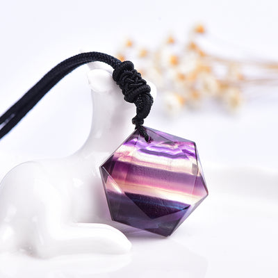 Colgante Estrella de Seis Puntas en Fluorita Multicolor - Image 10
