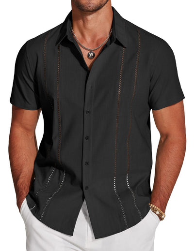 Camisa Hawaiana Versátil de Manga Corta para Hombre - Image 25