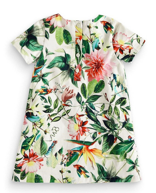 Vestido Infantil de Algodón con Estampado Floral Jacquard - Image 18