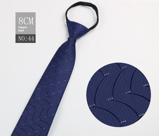 Corbata Negra Rayada Azul con Cierre Rápido - Corbata Ejecutiva Lazy Zip - Image 45