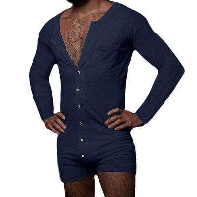 Pijama Enterizo Hombre Liso Cómodo para Casa - Image 7