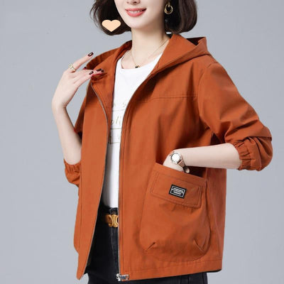 Chaqueta Suelta con Capucha Versátil y Rejuvenecedora
