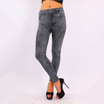 Jeans de Moda Elásticos con Patrón de Copo de Nieve para Mujer