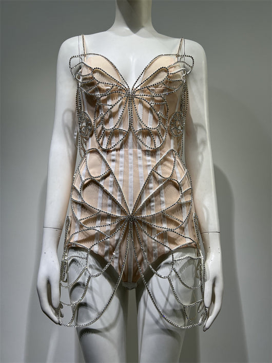 Jumpsuit de Fiesta para Mujer con Moño y Cristales Brillantes - Image 9