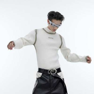 Camisa de Cuello Alto Tejida