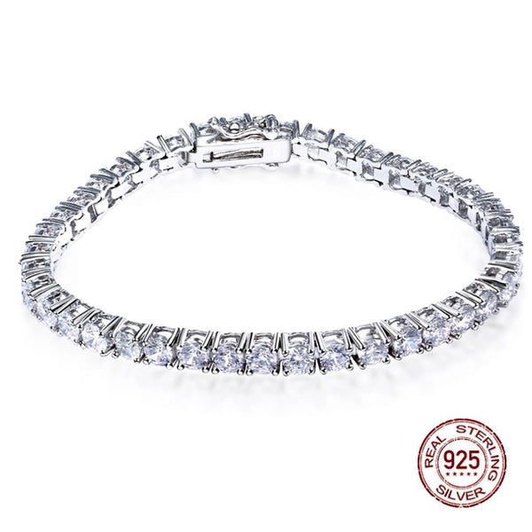Pulsera de Plata S925 Cadena de Tenis 17-19cm Largo Ajustable