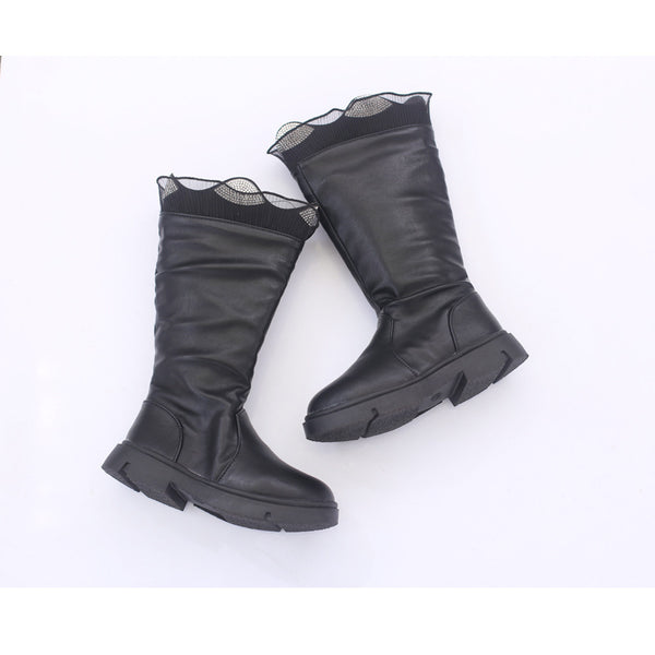 Botas Infantiles de Cuero con Forro de Algodón y Cachemira