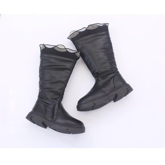 Botas Infantiles de Cuero con Forro de Algodón y Cachemira