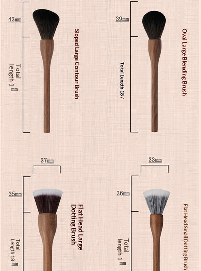 Set de Brochas de Maquillaje Vintage Nogal Negro - Cerdas Suaves - Image 31