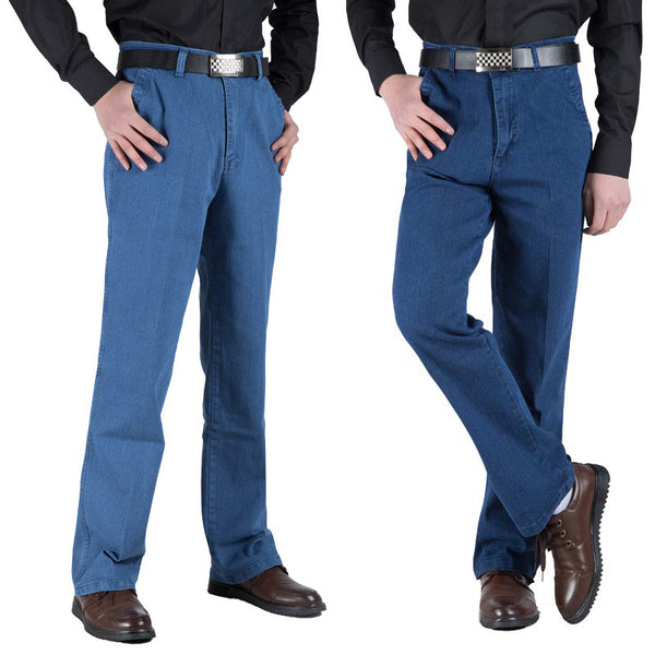 Pantalones Hombre Talla Grande Cintura Alta Corte Recto