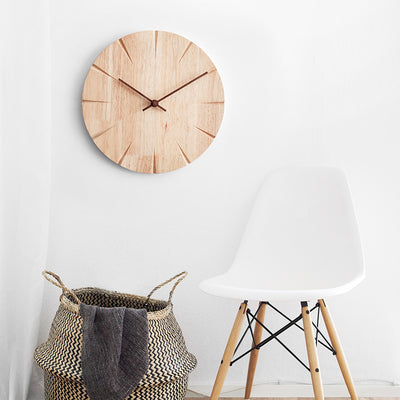 Reloj de Pared de Madera Maciza sin Perforación para Sala de Estar - Image 3