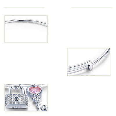 Pulsera de Candado del Amor Ajustable con Llave - Image 8